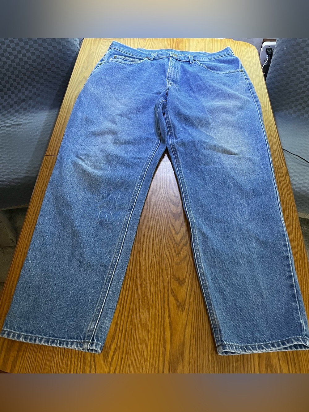 L L Bean Natural Fit Classic Blue Denim Jeans - Casual Straight Fit Size 42x32